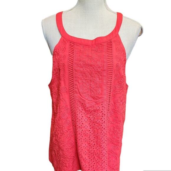 122 SKIES ARE BLUE ORANGE EYELET TOP 2XL WN - Picture 1 of 1